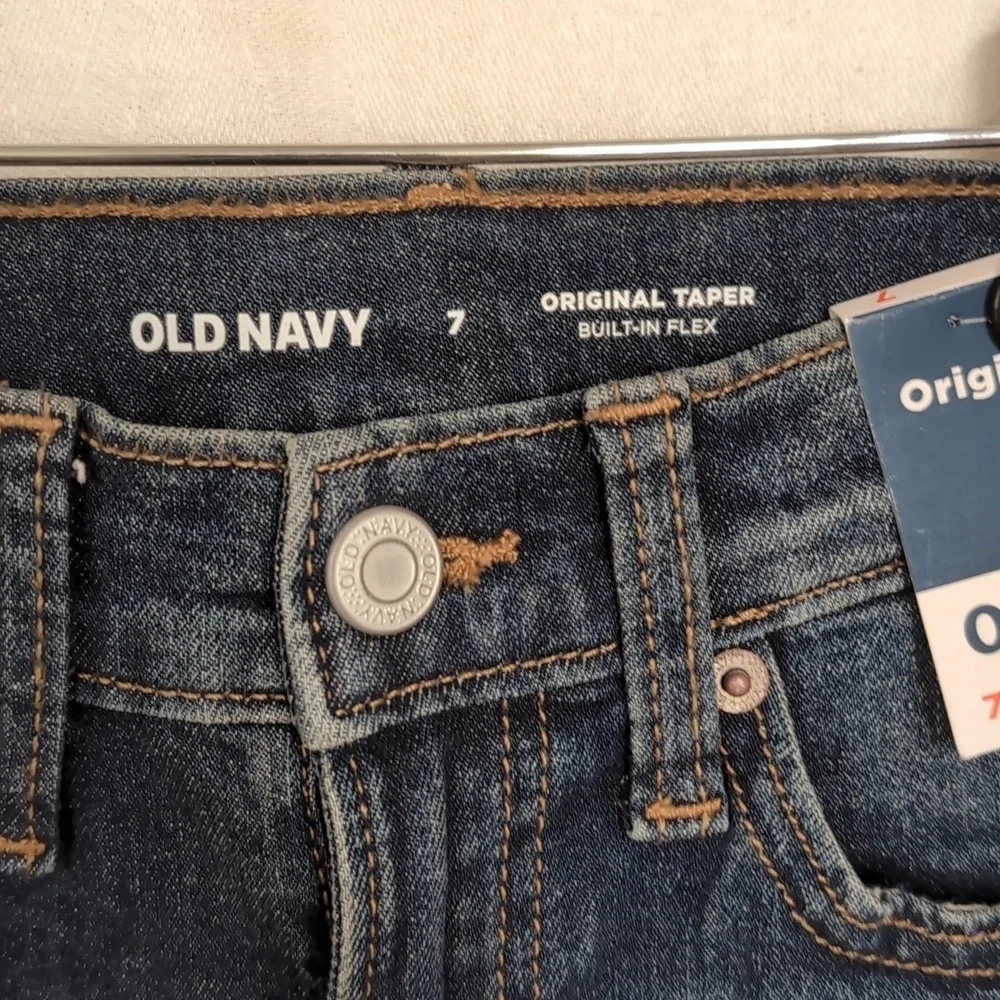 Old Navy Original Taper Jeans Medium Dark Wash Size Boy's 7 NWT
